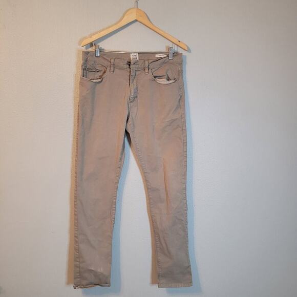 Flint & Tinder Mens Tapered Fit Chino Pants Size 33X34 Beige Stretch Mid Rise - Picture 1 of 8